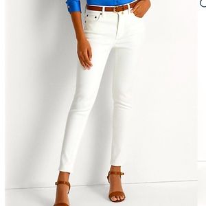 Lauren RL white high rise skinny jeans
